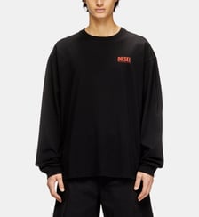 T-shirt à manches longues décontractée avec logo Biscotto Diesel