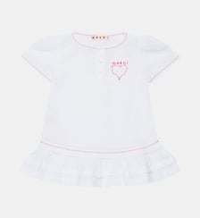 Robe courte avec logo et cœur brodé Marni