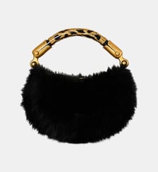 Sac Ebene Mini en fausse fourrure Balmain