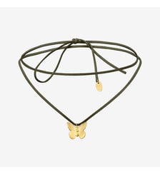 Collier/bracelet cordon doré kaki petit modèle - butterfly Caroline Najman
