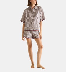 Pyjama col classique en satin, Marina Laurence Tavernier