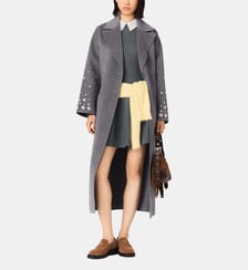 Manteau long double face et strass Maje
