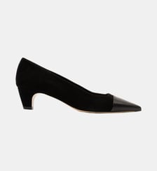 Rolly - Escarpins En Cuir Nappa Et Chèvre Velours Noir Parallèle