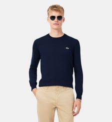 Pull col rond laine mélangée Lacoste