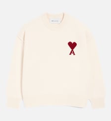 Pull Col Rond Ami De Coeur En Laine unisexe AMI Paris