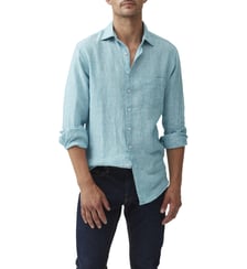 Chemise unie slim en lin manches longues Coromandel unisexe Rodd & Gunn