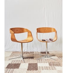Paire de chaise design en bois Alma N°1467- Produit chiné Debongout