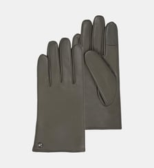 Gants tactiles en cuir d'agneau - doublés micro fausse fourrure Isotoner