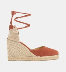 Espadrilles compensées en daim à lacets avec plateforme tressée CARINA Castaner