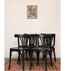 Lot de 4 chaises de bistrot noires Claude N°1113- Produit chiné Debongout