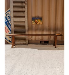 Banc de ferme en noyer Antoine N°384- Produit chiné Debongout