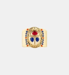 Bague réglable cabochon scarabé avec émail TREZOR Hipanema