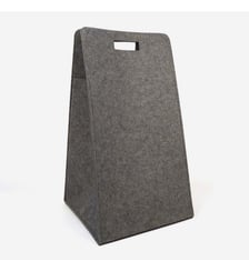 Sac à linge gris feutre polyester - Malaga Bath Bazaar