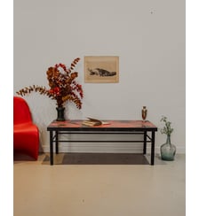 Table basse en céramique et fer noir Donna N°925- Produit chiné Debongout