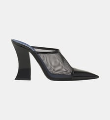 Mule Nocturne En Mesh Et Cuir Patent Lanvin