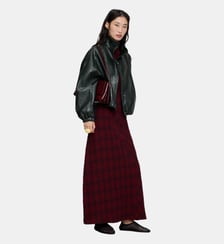Robe longue à carreaux avec coton et texture bouclée Adolfo Dominguez