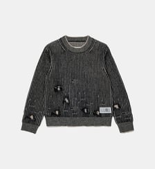 Pull en laine côtelée avec cassures MM6 Maison Margiela