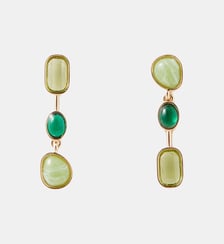 Boucles d'oreilles à cabochons verts Balaboosté