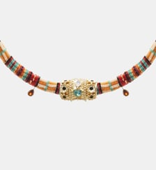 Collier perles tissées avec cabochon central POLINA Hipanema