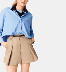 Short à plis en coton Maje