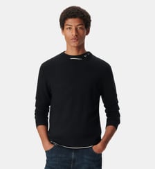 Pull col rond tricot 100% laine Ikks