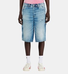 Short Relaxed en denim fluide avec abrasions Diesel