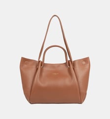 Très grand sac cabas épaule Foulonné Double LOUISA en cuir Lancaster