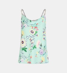 Top à motifs floraux avec détails chaînes Rabanne