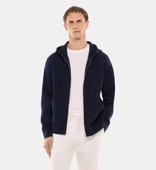 Cardigan à capuche en laine et coton Fursac
