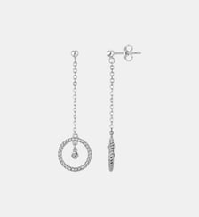 Boucles d'oreilles États d'Âme en Argent avec diamant blanc La Garçonne Diamant
