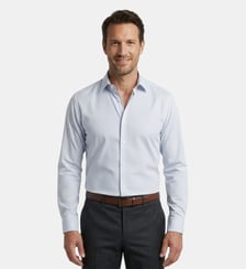 Chemise imprimée motifs géométrique ciel coupe cintrée Atelier Privé