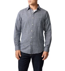 Chemise slim à carreaux en lin et coton à manches longues Southburn Rodd & Gunn