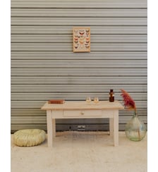 Table basse en bois beige Léonie N°1581- Produit chiné Debongout