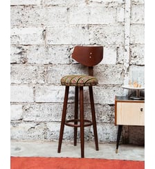 Tabouret de bar fleuri Gaston N°102- Produit chiné Debongout