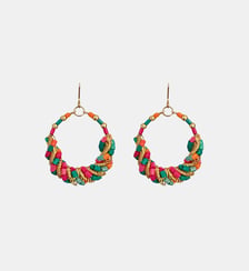 Boucles d'oreilles pendantes perles multicolores Balaboosté