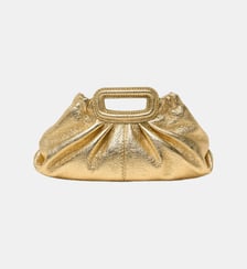 Milpli mini Clutch en cuir métalisé Maje