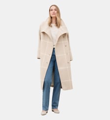 Manteau gromeo check - Motif à carreaux - Laine recyclee Caroll
