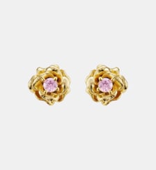 Boucles d'oreilles rose dorée Mona Lisa et cristal rose Les Néréides