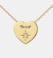 Collier Coeur céleste en Plaqué Or avec diamant blanc La Garçonne Diamant
