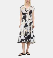 Robe froncée en coton imprimé Adolfo Dominguez
