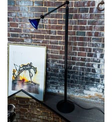 Lampadaire en métal et verre Julien N°189- Produit chiné Debongout