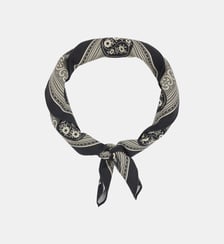 Foulard fleuri en laine et soie Fursac