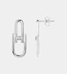 Boucles d'oreilles Évidence en Argent avec diamant blanc La Garçonne Diamant