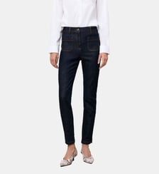 Pantalon pommydenim2 - Motif uni - Coton - Coupe slim Caroll