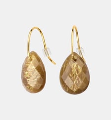 Boucles d'oreilles, pierre de soleil, or jaune Morganne Bello