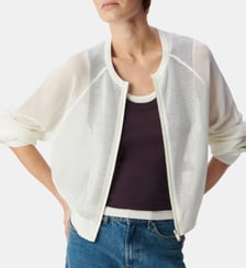 Cardigan zippé tricot ajouré Ikks