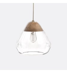 Suspension verre et frêne Ø30 cm La Redoute Interieurs