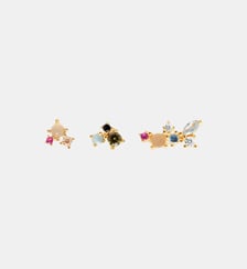 3 puces d'oreilles La Palette plaqué or 18 carats Pd Paola