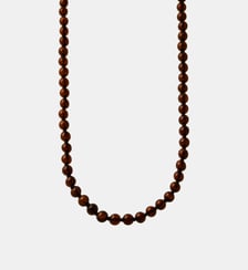 Collier plaqué or jaune 18K avec perles de résine marron et cristaux Aristocrazy