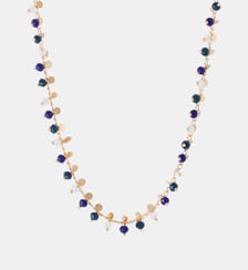 Collier doré perles à facettes bleues Balaboosté